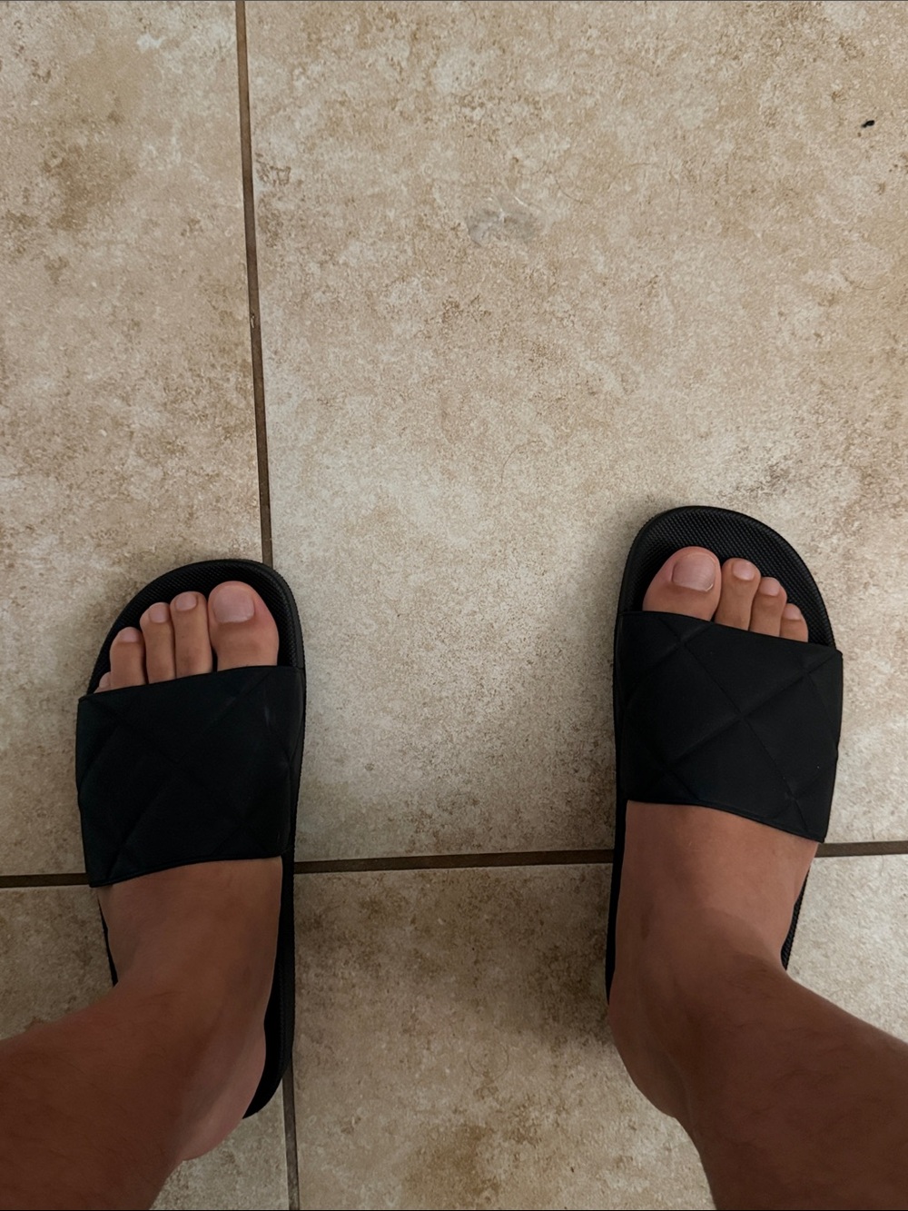 Bottega Veneta Black Quilted Slide Sandals